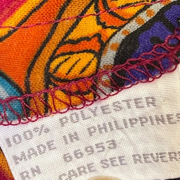 Sharpely | VTG Geo Print Cinched Waist Long Sleeve Round Neck Lightweight Blouse - Picture 8 of 11